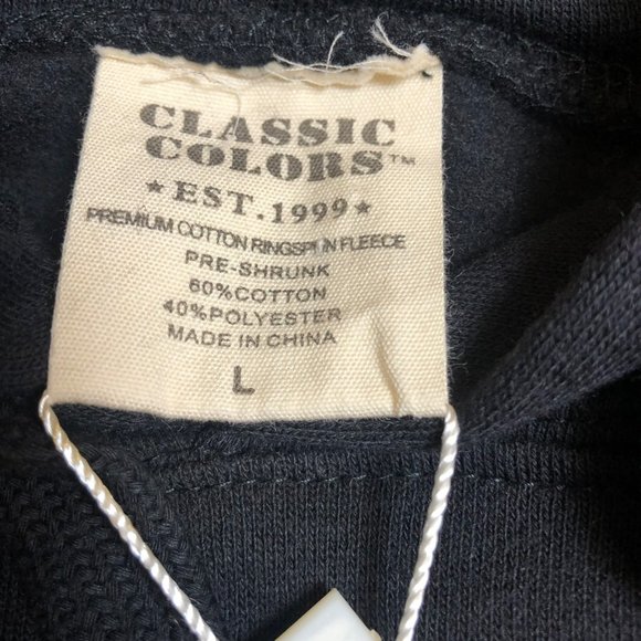 Unisex Sz L Classic Colors Embroidered Black Hoodie Authentic New Orleans - Picture 3 of 6